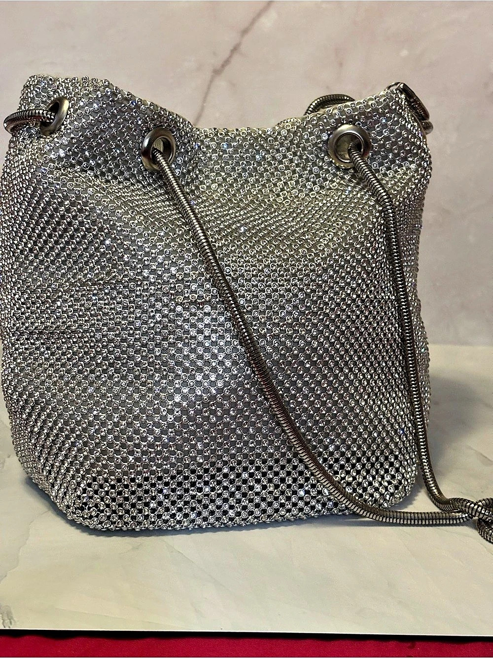 Metallic Shoulder Bag in Silver Like New